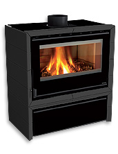 Encastrável a Lenha Fly - Fly 80 com painel - Negro
