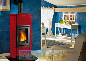 Salamandra a Lenha Nordica Top Design - Perla Maiolica