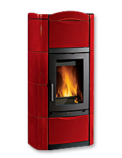 Salamandra a Lenha Nordica Top Design - Perla Maiolica - Bordeaux
