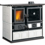 Fogão Nordica a Lenha - Rosa Maiolica - Branco