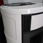 Salamandras a pellets Iside ceramica branco para aquecimento central