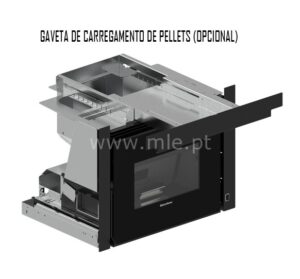 Recuperador de Calor a Pellets Extraflame - Comfort P70 AIR - Gaveta de carregamento de pellets